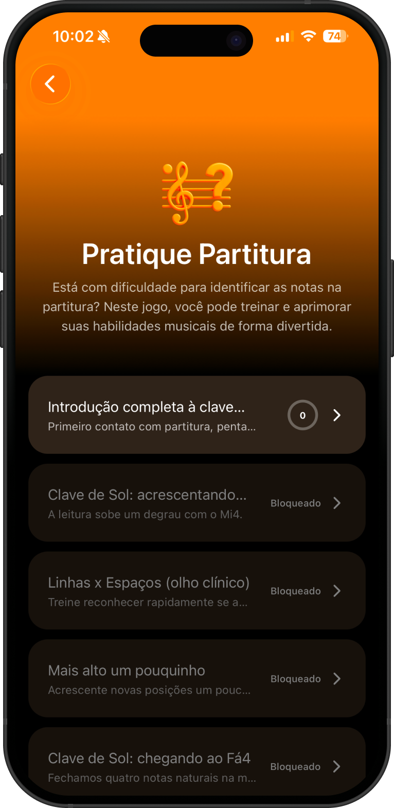 Níveis de prática de partitura