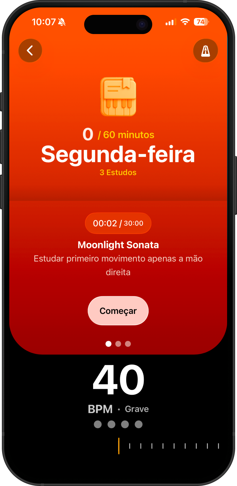 Tela de estudo